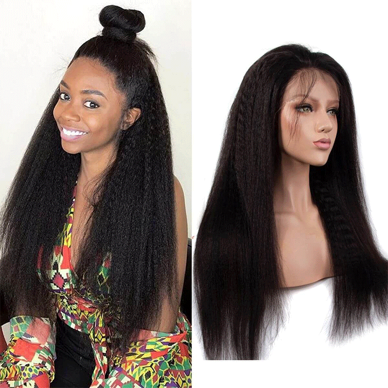 Stema 13X4 Lace Front Wigs Kinky Straight 150%  Density